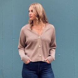 Cardigan semi cropped viskose/modal s-xl