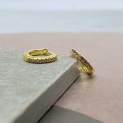 Rie hoops - lilla zirkonia forgyldt