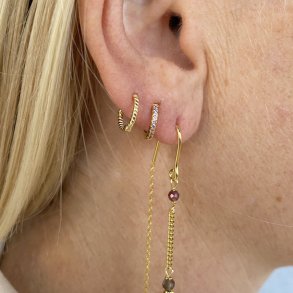 Rie hoops - lilla zirkonia forgyldt