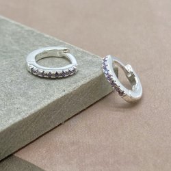 Rie hoops - lilla zirkonia slv