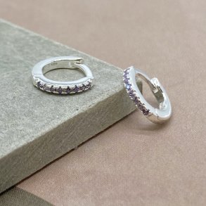 Rie hoops - lilla zirkonia slv