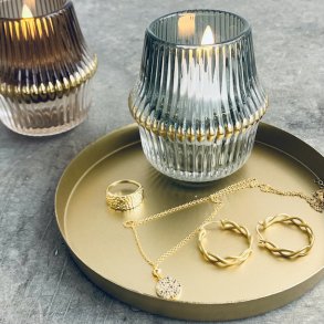 Fyrfadsstage royal m. guldkant