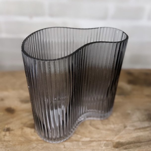 Vase organisk smoke glas 