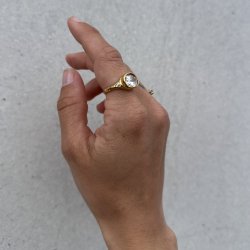 Fingerring Claire Oval - Guldbelagt Vandfast