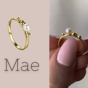 Fingerring MAE pearl forgyldt slv