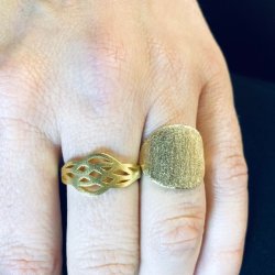 Ring grafisk forgyldt