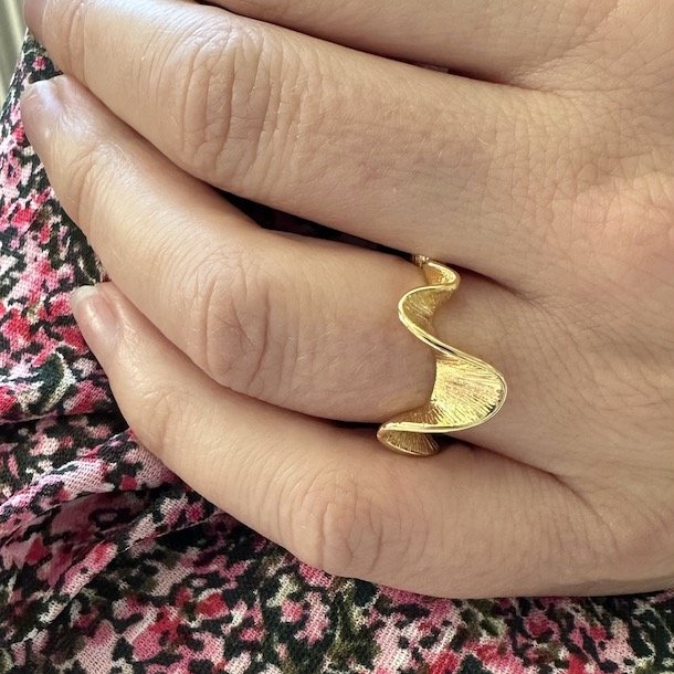 Fingerring Rhumba  forgyldt slv