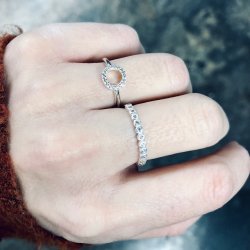 Fingerring cirkel zirkonia s�lv