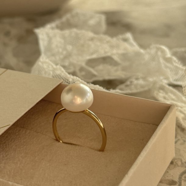 Fingerring LUNA SIZE 52-62 - Forgyldt S�lv