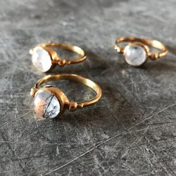 FingerRing - Agnes Rutil Kvarts - Forgyldt slv