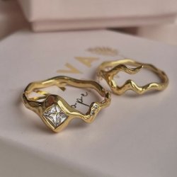 Ring ARCADIA forgyldt slv