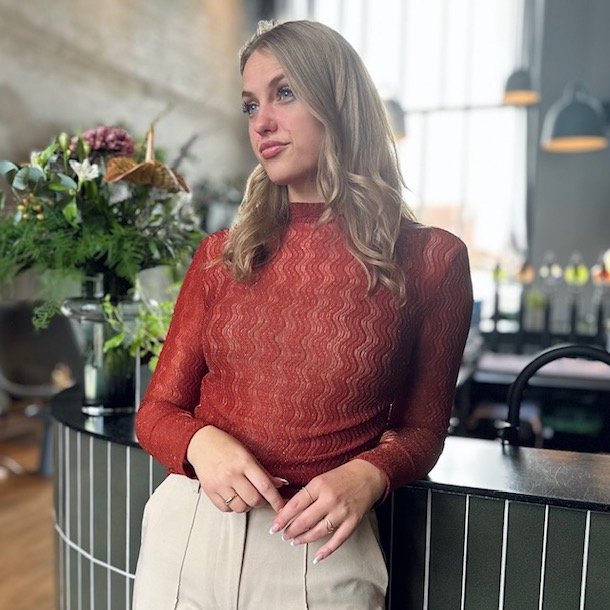 Mesh bluse wave
