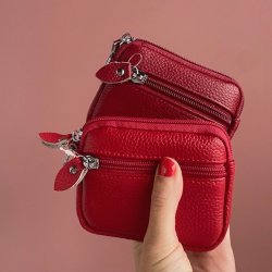 Pung m. 2 rum og nglering skind 