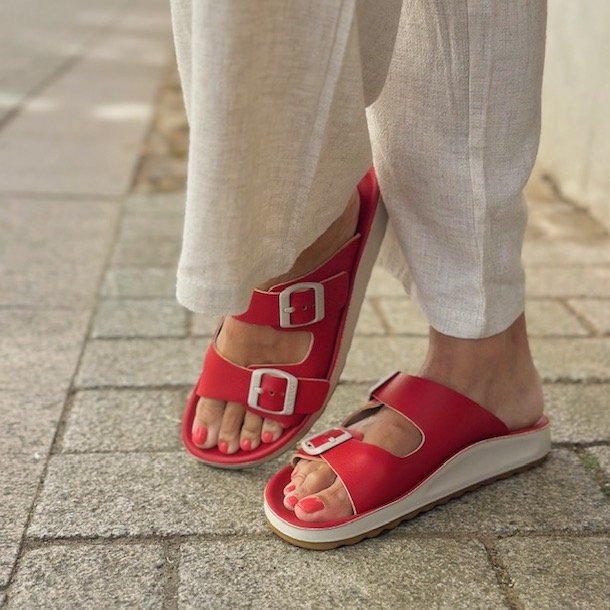  Fly Flot anatomic sandal dame rd skind str 36-41