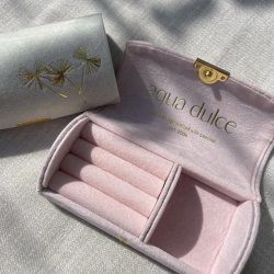 Lille smykkeskrin rosa velour
