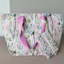 Strandtaske blomst med pung