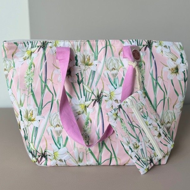 Strandtaske blomst med pung