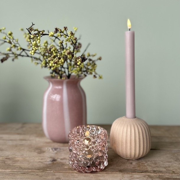 Vase candy stripe glas