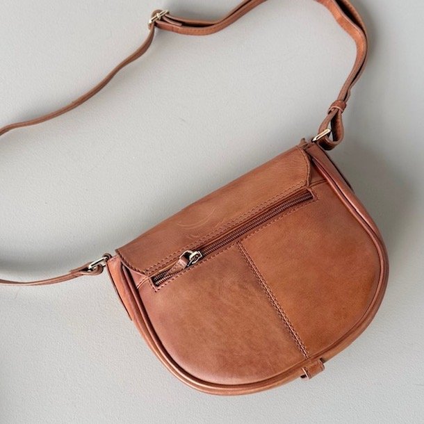 Lille jagttaske retro cognac skind