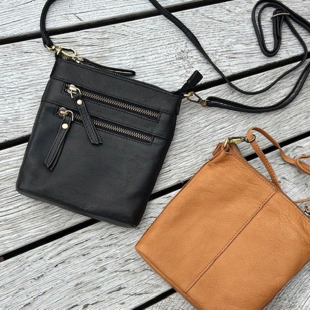 Crossbody Rosa lille skind