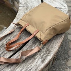 Shopper nylon med lang rem