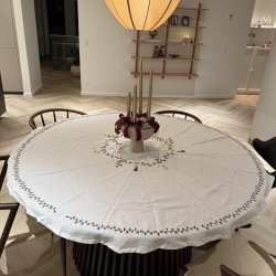 Borddug vinter rund 150 cm White