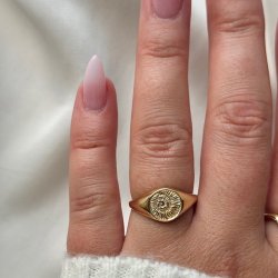 Fingerring shelly justerbar forgyldt slv