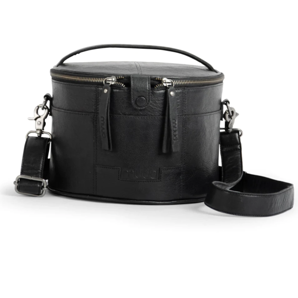 Enturn stor strikketaske skind