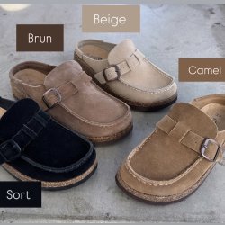 Slipper med sp�nde ruskind str. 36-41