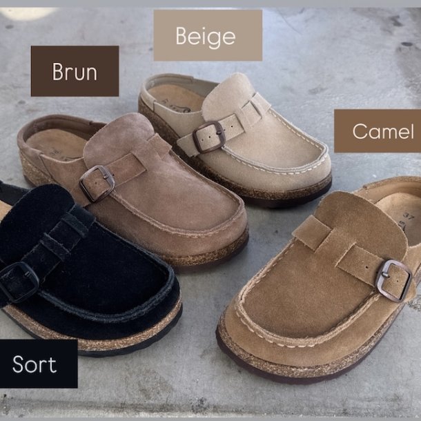 Slipper med sp�nde ruskind str. 36-41