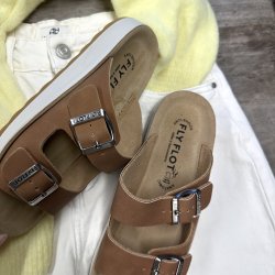 Fly Flot anatomic sandal dame brun ruskind str 36-41