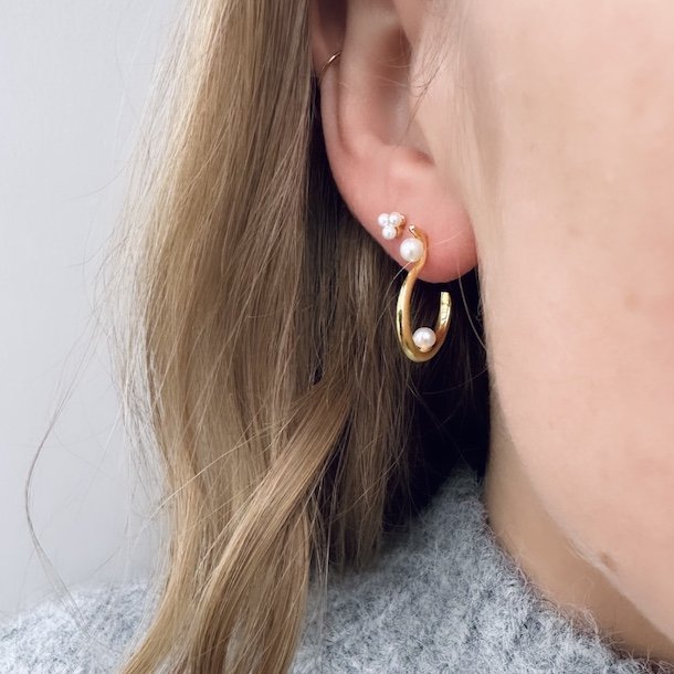 restik creoler SWAN PEARL Forgyldt Slv