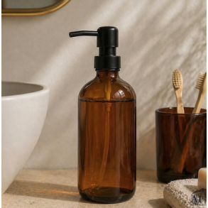 S�bedispenser brunt glas h�jde 21,4