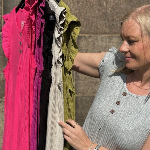 Sommer kjole rib viskose str. M-XXL