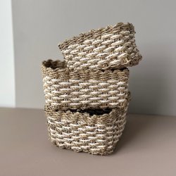 Pala kurvest af 3 stk. natur/hvid sgrs/papir