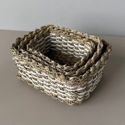 Pala kurvest af 3 stk. natur/hvid sgrs/papir