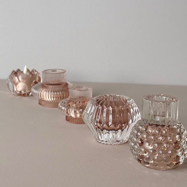 Rose Lysestagest med 5 forskellige