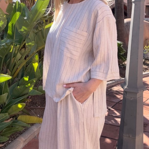 Stribet s�t i et h�r og viskose mix