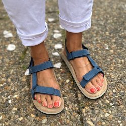 Fly Flot dame sandal sort nubuk