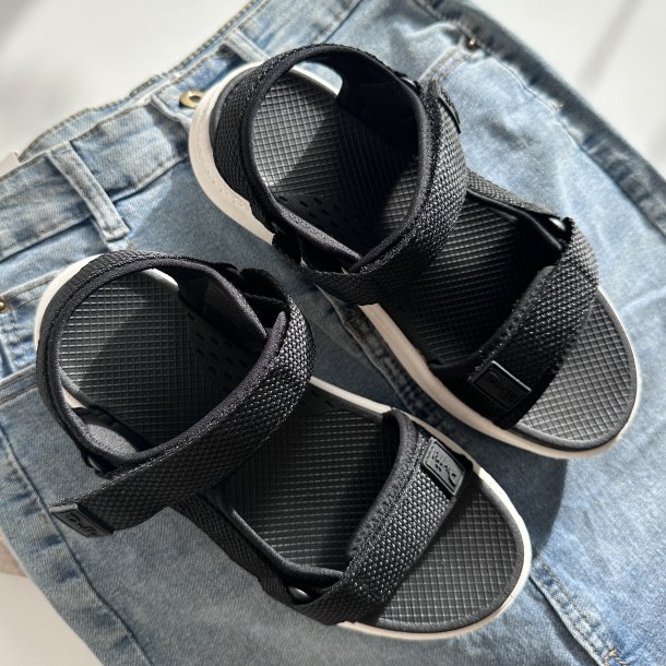 Sandal med velcro sort str 36-41