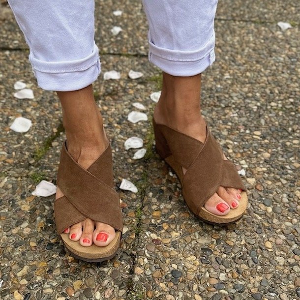 sandal FRANCES M�rk Beige ruskind str 36-41