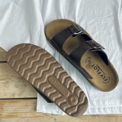 Fly Flot herre sandal mrk brun skind str. 40-45