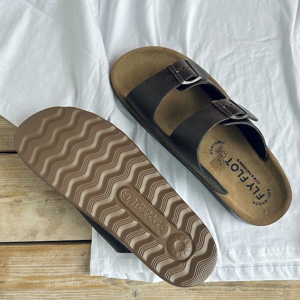 Fly Flot herre sandal mrk brun skind str. 40-45