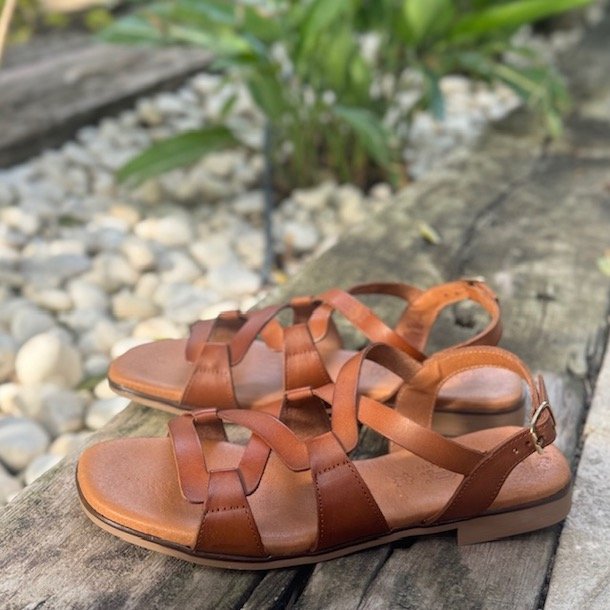 Sandal Sara cognac skind str. 36-41