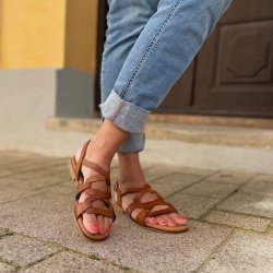 Sandal Sara cognac skind str. 36-41