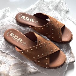 Sandal Aura cognac - ruskind str 36-41