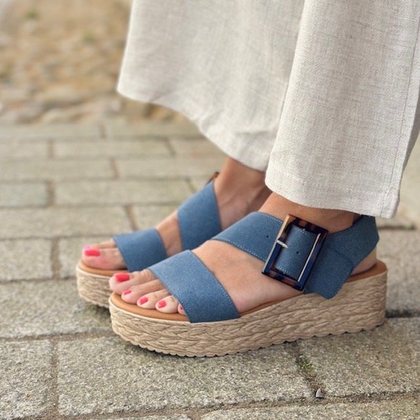 Sandal denim skind str. 36-41