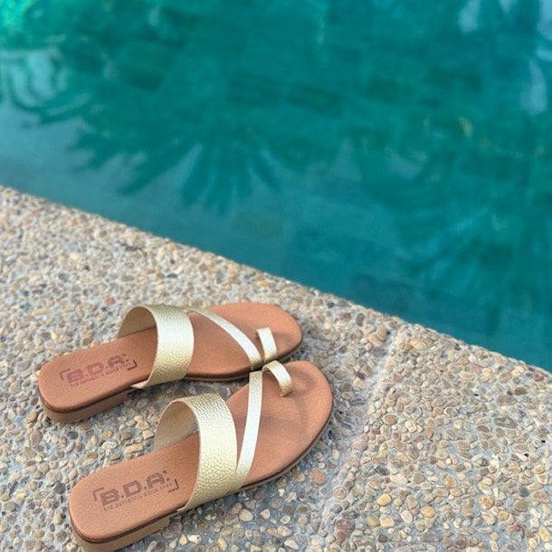 Slip in sandal Emily guld skind str. 36-41