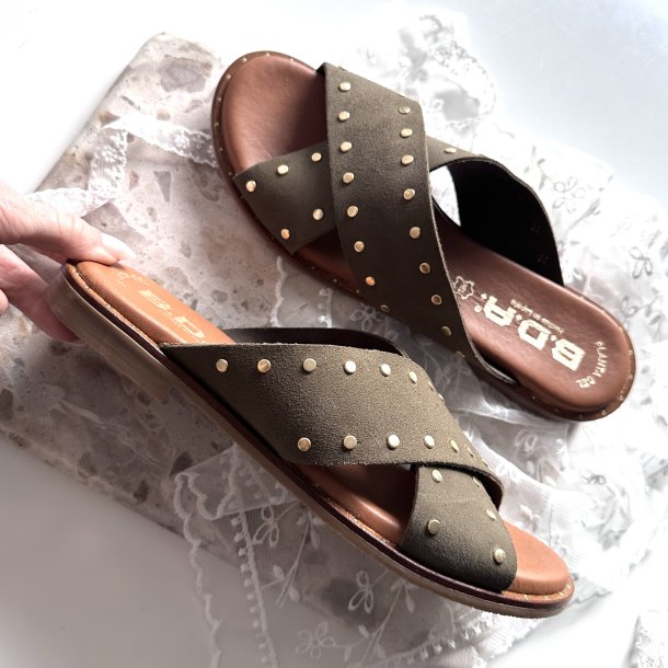 Sandal Aura Oliven - ruskind str 36-41