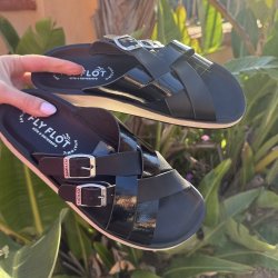 Fly Flot dame sandal sort lak tr. 36-41